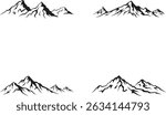 Mountain Range Vector Silhouettes  Outdoor Adventure Graphics