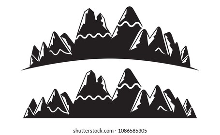 mountain range in white background