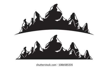 mountain range in white background