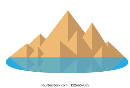 Mountain ranges in geometric style