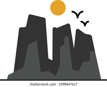Mountain Ranges of North America Concept, hiking trails Vector color Icon Design, American culture and traditions Symbol, United States Social Sign, US Arts and literature Stock illustration