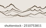 Mountain ranges, vector background, minimalism, imitation pencil drawing