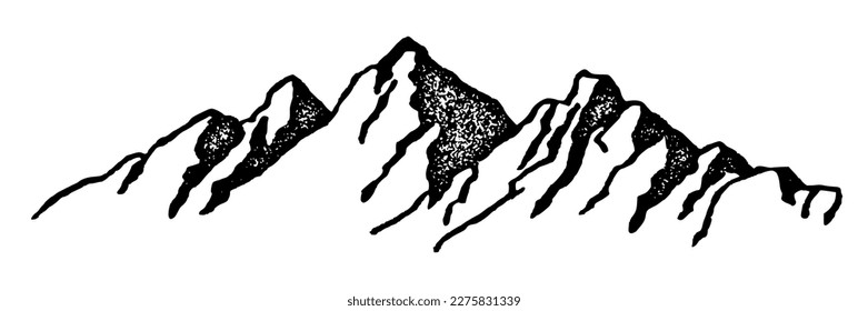 Mountain ranges, vector background, minimalism, imitation pencil drawing