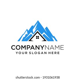 Mountain Real Estate Home Logo Template Vector Image