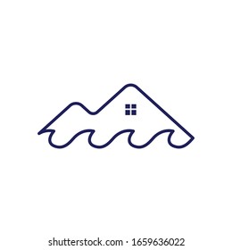mountain and real estate logo, icon and illustration