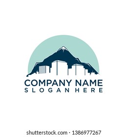 mountain real estate logo vector