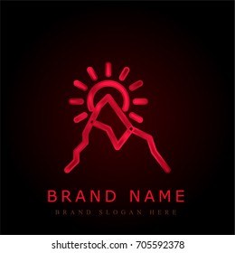 Mountain red chromium metallic logo