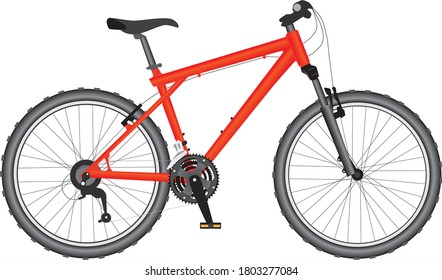 Mountain red sport bike isolated 