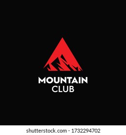 mountain in a red triangle for the mountain climber club logo