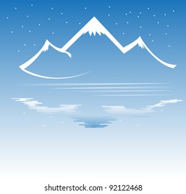 mountain reflected on water vector format