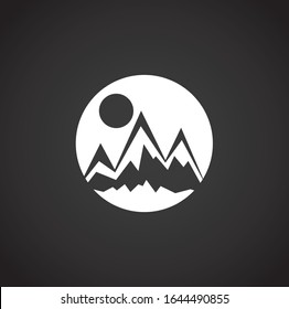 Mountain related icon on background for graphic and web design. Creative illustration concept symbol for web or mobile app.