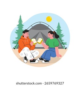 Mountain Relax Vector illustration. EPS 10 file