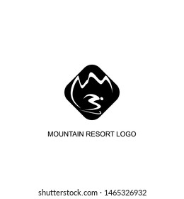 mountain resort logo icon vector black design