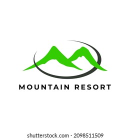 Logo del Mountain Resort. Plantilla de vectores de naturaleza