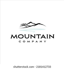 Mountain resort logo with simple and clean style design