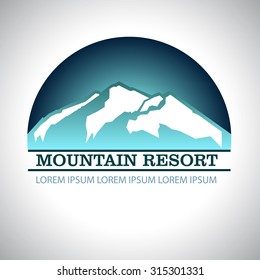 Mountain resort logo template. Recreation, comfort, recovery, sport
