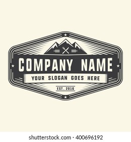 Mountain restaurant logo. Vector and illustrations.