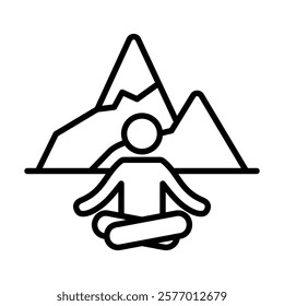 Mountain Retreat icon line vector illustration