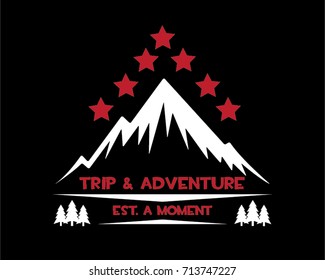 mountain retro badge two color