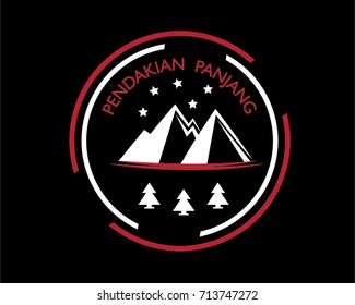 mountain retro badge two color