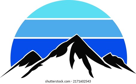 Mountain Retro Logo Design Vector Illustration, Mountain Vintage For Logo Vector.