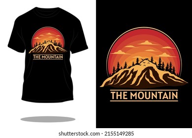 the mountain retro t shirt design