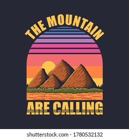 Mountain retro vector illustration for your company or brand
