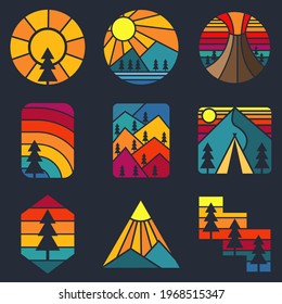 Mountain retro vector illustration for your company or brand