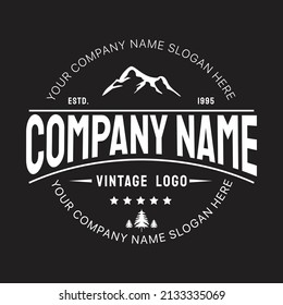 Mountain Retro Vintage log design. Adventure logo. Hiking logo