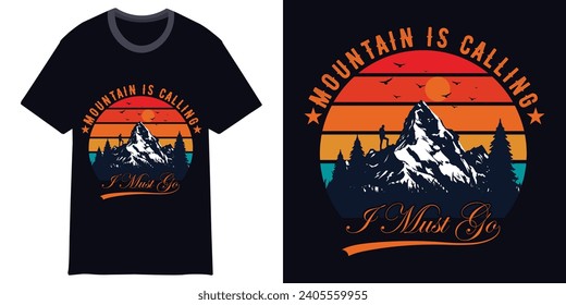  mountain retro vintage t shirt design
