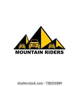 Mountain Riders, isolated on white background. Usable as Logo, Icon, sticker, label, background, and others graphic design project