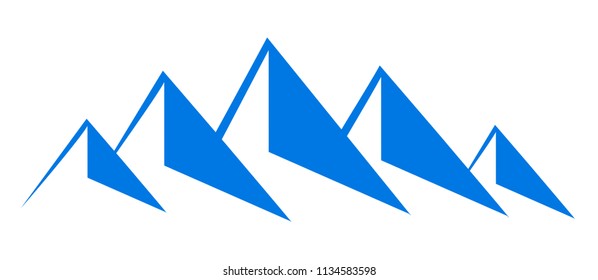 Mountain ridge with five peaks - stock vector
