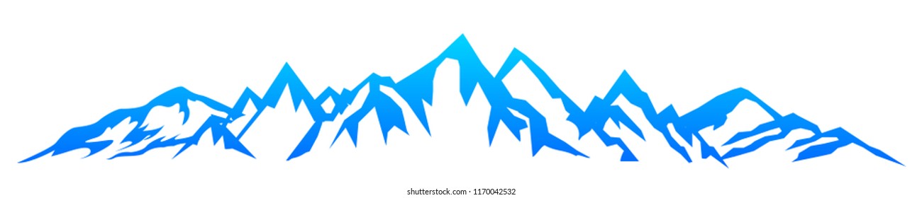 Mountain ridge with many peaks - stock vector