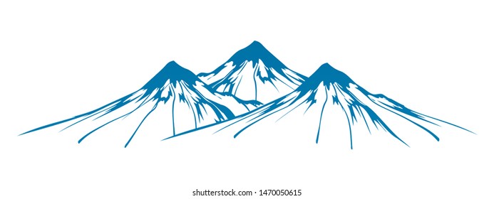 Mountain ridge with many peaks - vector for stock