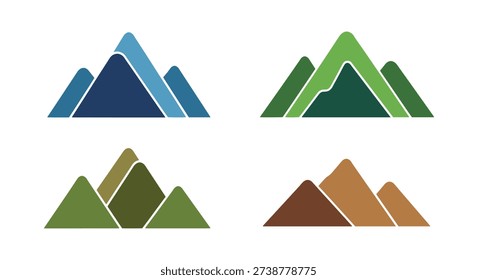 Mountain Ridge Silho dynamic modern color vector