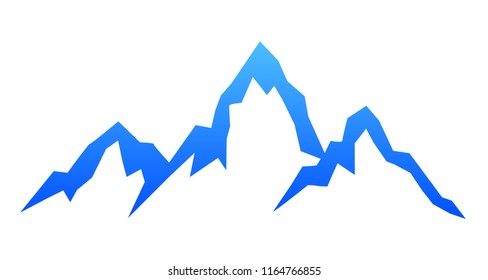Mountain ridge with three peaks - stock vector