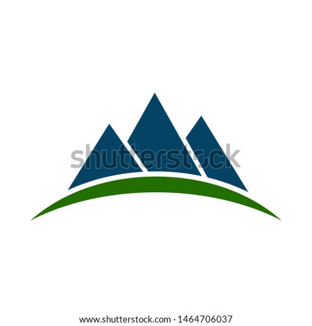Mountain ridge with three peaks - stock vector