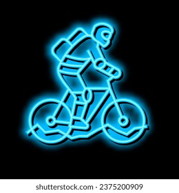 mountain riding bike neon light sign vector. mountain riding bike illustration