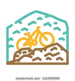 mountain riding color icon vector. mountain riding sign. isolated symbol illustration