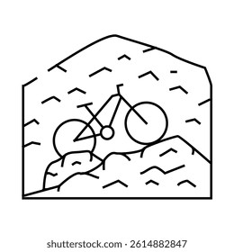 mountain riding line icon vector. mountain riding sign. isolated contour symbol black illustration