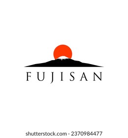 mountain with rising sun japanese logo vector illustration. mount fuji logo vector isolated. Illustration of Mount Fuji, Japan. Best mount fuji logo in elegant style. Mountain fujiyama .