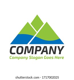 Diseño del logotipo de Mountain River Abstract