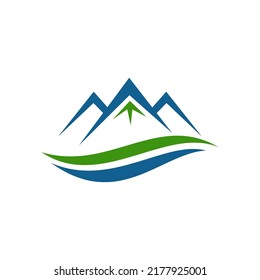 Mountain river abstract logo. Vector image