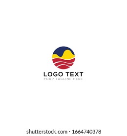 Mountain With River Beach Logo Design