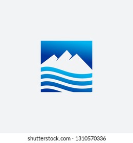 Mountain With River Icon