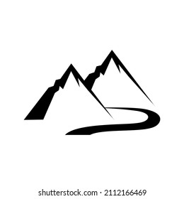 mountain river icon design template illustration vector