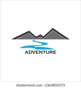 SYMBOL-DESIGN FÜR MOUNTAIN- UND FLUSS-SYMBOL-VEKTORGRAFIK