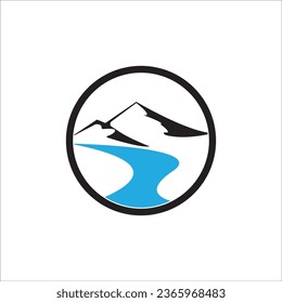 MOUNTAIN RIVER ICON VECTOR ILLUSTRATION SYMBOL DESIGN
