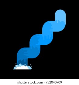 Mountain river isolated. Fast clean fresh water flow. Mountain landscape. Vector illustration
