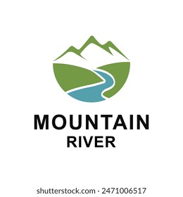 Mountain river logo design concept idea